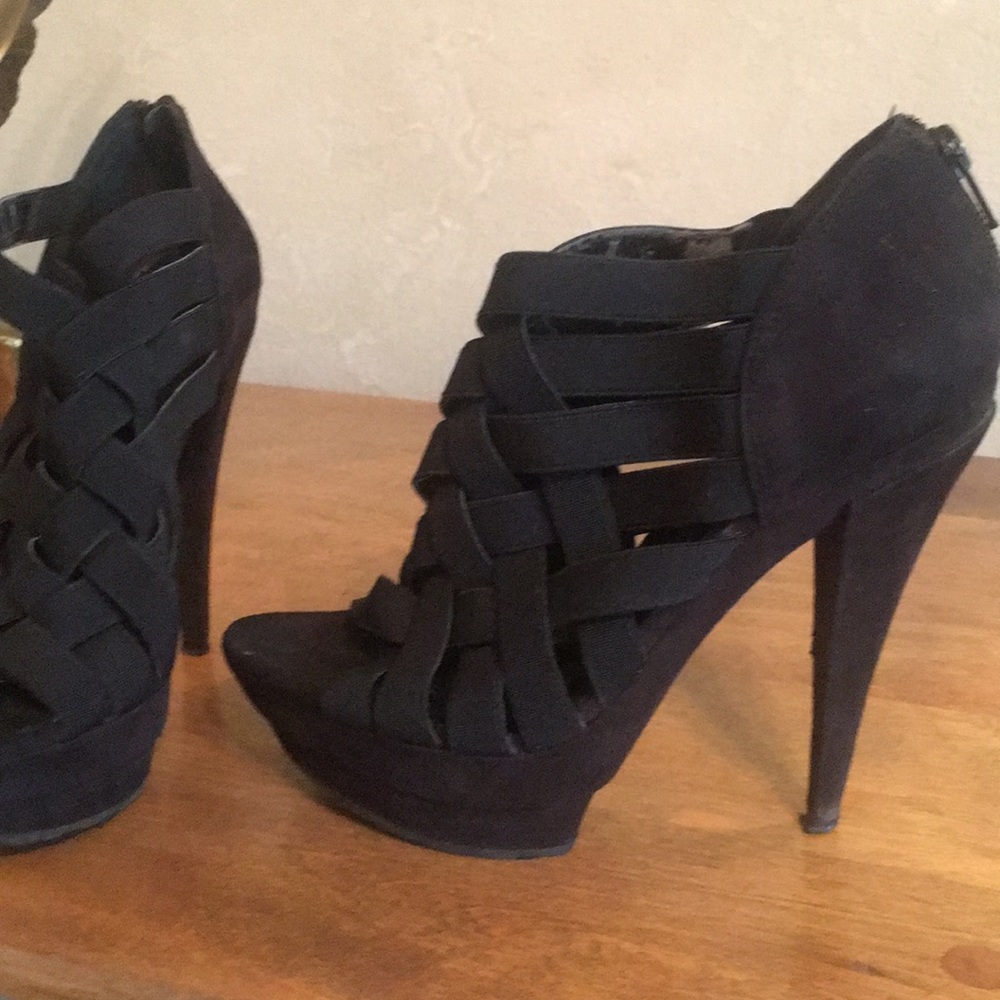 Black Suede Jessica Simpson Heels Size 6
